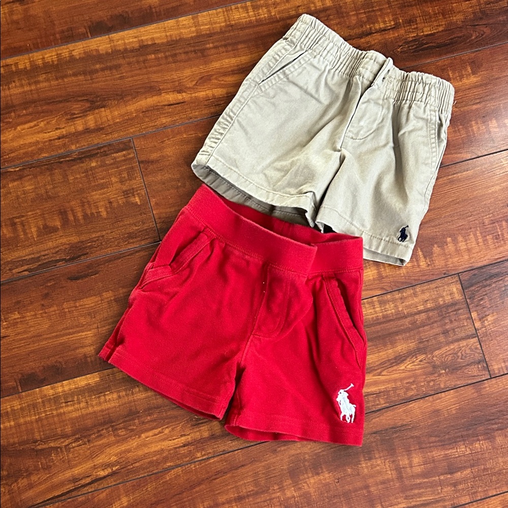 Polo by Ralph Lauren Kids Red and Beige Shorts Set